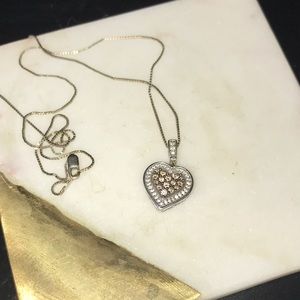 14k White Gold Diamond Heart Necklace Kay Jewelers